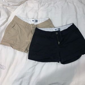 Old Navy Black Khaki Shorts Button Up